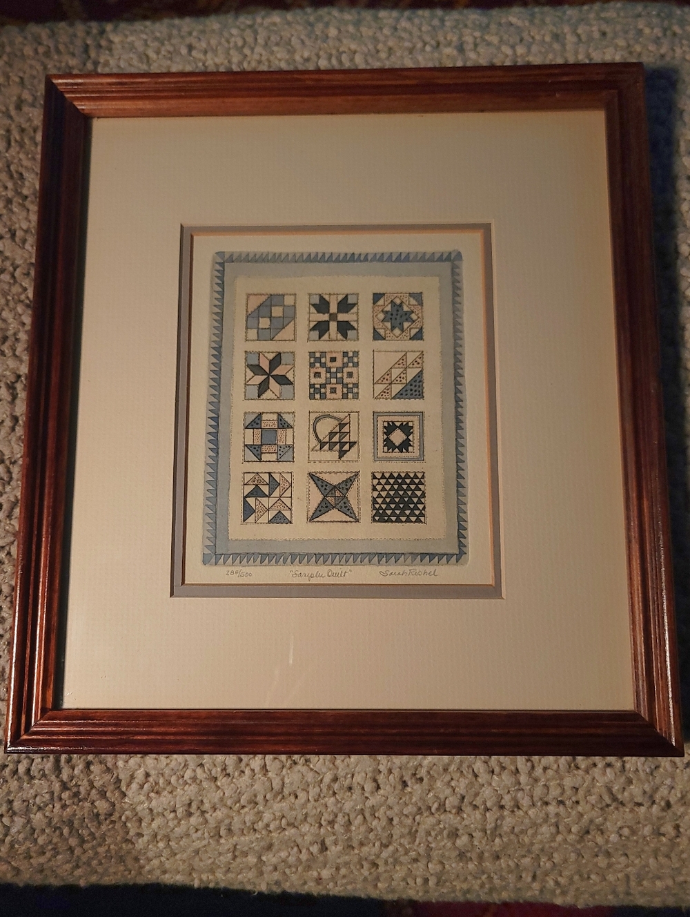2 Sarah Rishel Signed Limited Edition Hand-colored Intaglio Etchings 
